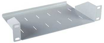 Masterlan fixed perforated shelf, 1U, 10", 150mm, gray