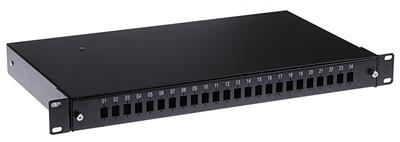 Masterlan ODF 24x SC Simplex, optic enclosure with patch panel and splice tray, 1U, 19", black