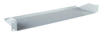 Masterlan fixed perforated shelf. 1U, 19", 150mm, load capacity 15kg, gray