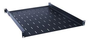 Masterlan fixed perforated shelf, 1U, 19", 550mm, load capacity 40kg, black