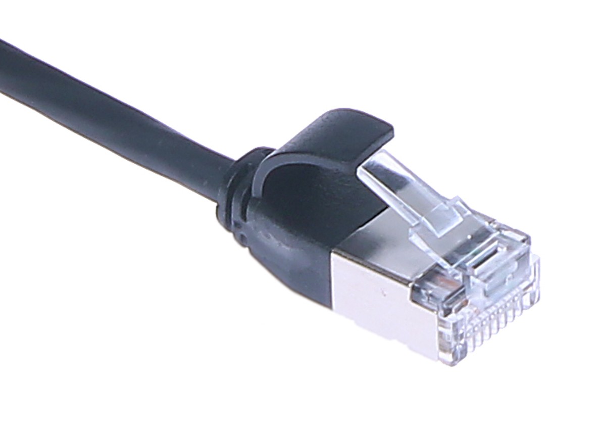 Masterlan comfort patch cable U/FTP, extra slim, Cat6A, 1m, black, LSZH