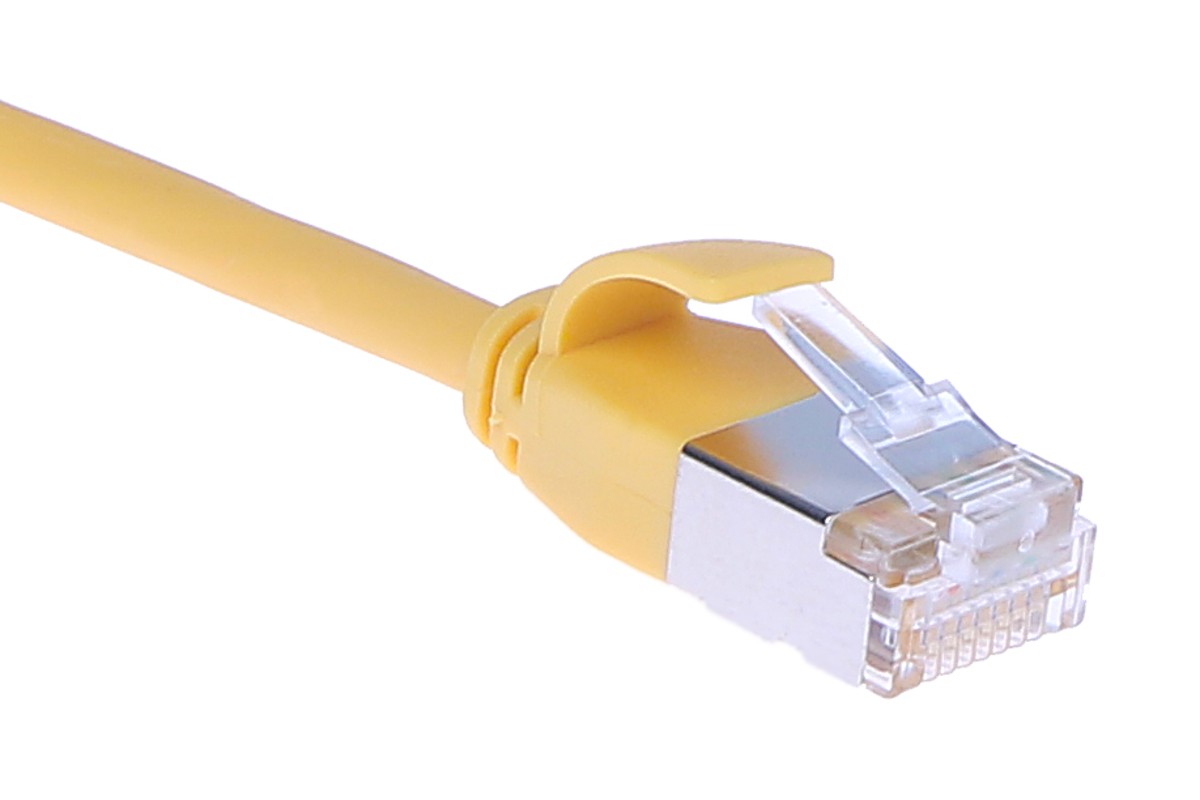 Masterlan comfort patch cable U/FTP, extra slim, Cat6A, 5m, yellow, LSZH