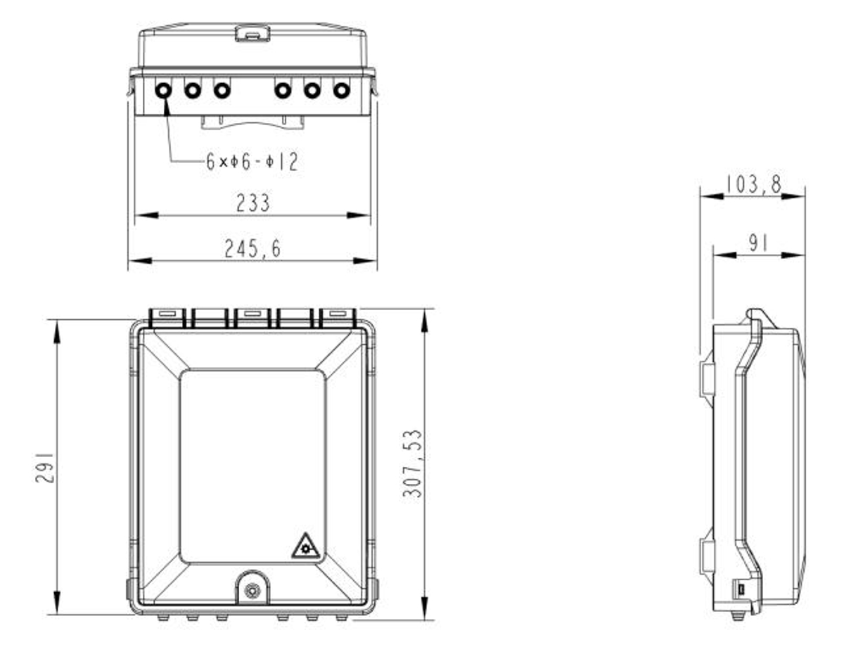 Masterlan FTTH terminal fiber optic box for 24x SC, including 6 splice trays