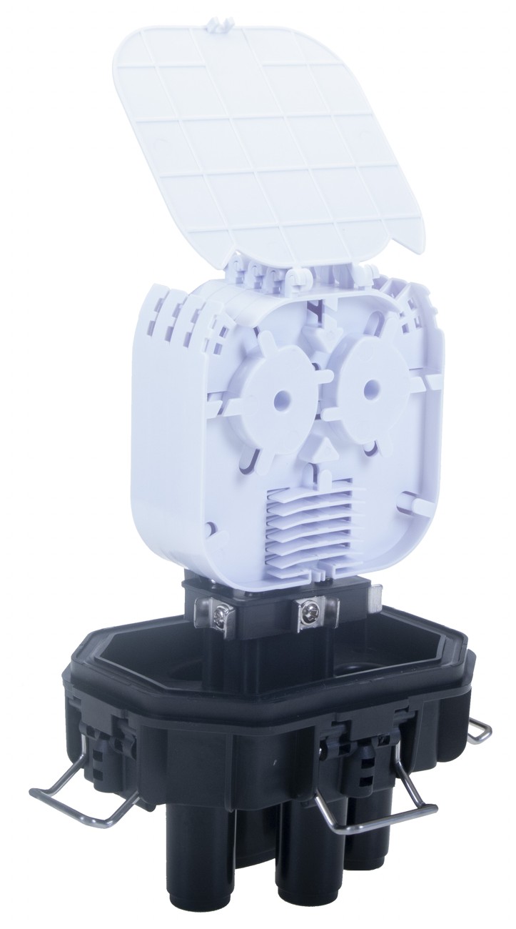 Masterlan Outdoor fiber optic enclosure for 48 fibers, including 4 splice trays