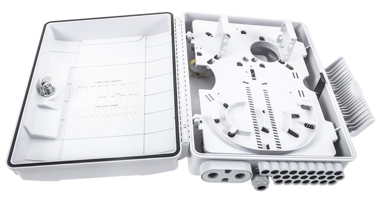 Masterlan FTTH terminal fiber optic box for 24x SC, including splice tray
