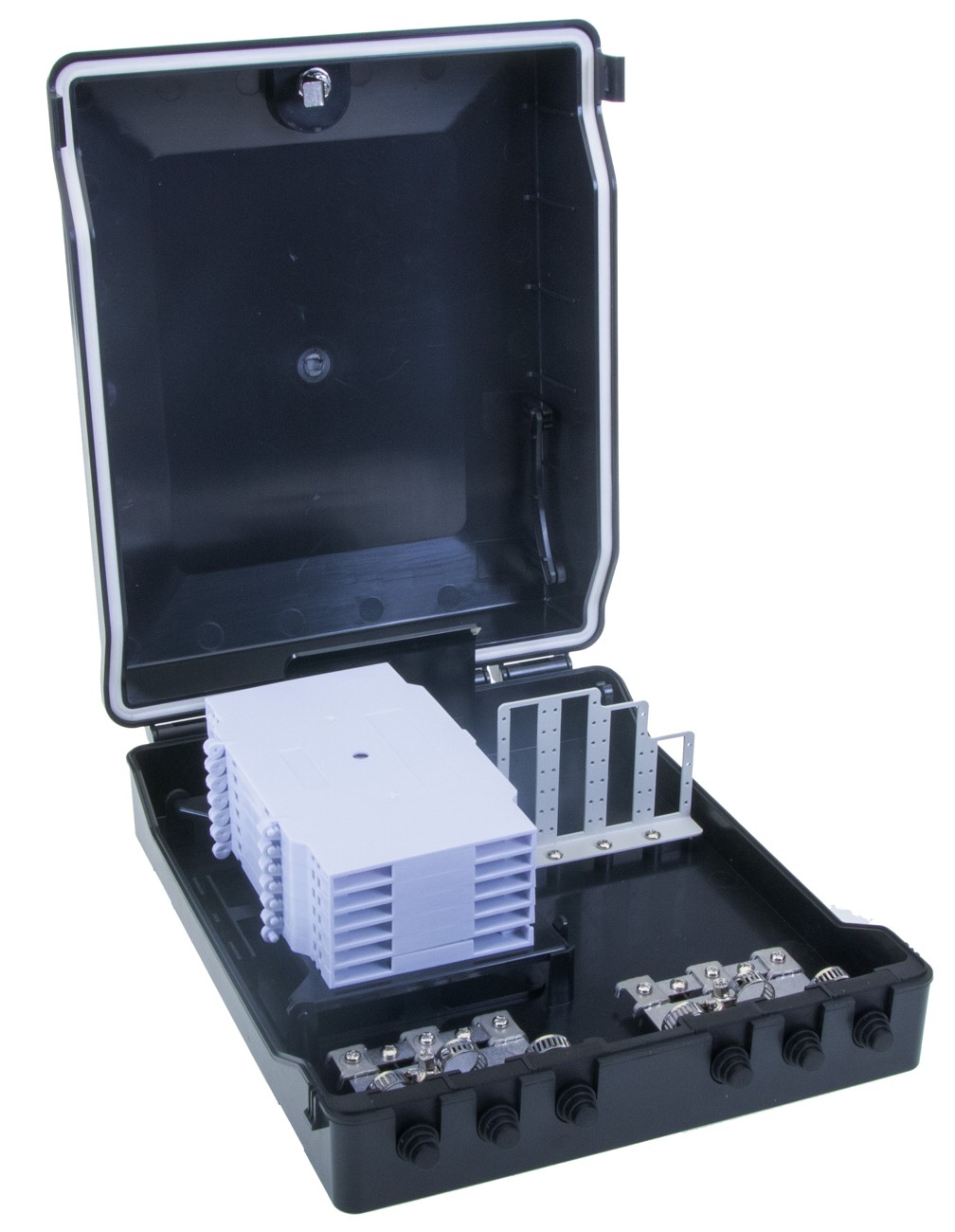 Masterlan FTTH terminal fiber optic box for 24x SC, including 6 splice trays