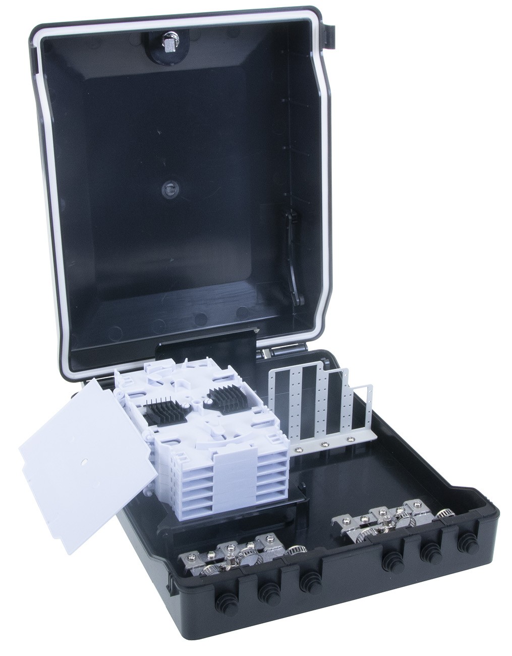 Masterlan FTTH terminal fiber optic box for 24x SC, including 6 splice trays