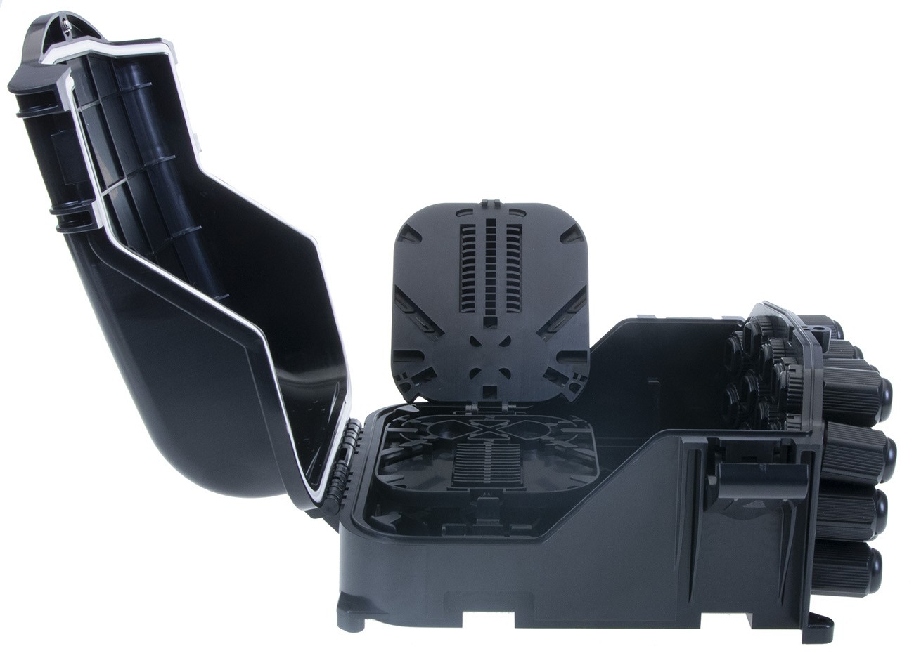 Masterlan FTTH terminal fiber optic box for 16x SC, including 2 splice trays