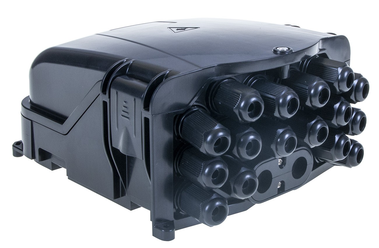 Masterlan FTTH terminal fiber optic box for 16x SC, including 2 splice trays