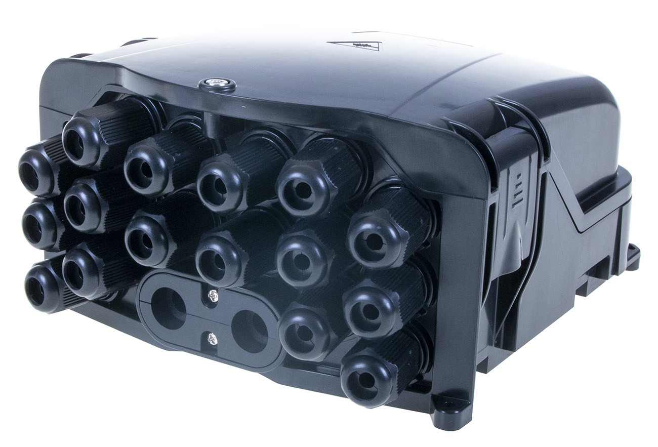 Masterlan FTTH terminal fiber optic box for 16x SC, including 2 splice trays
